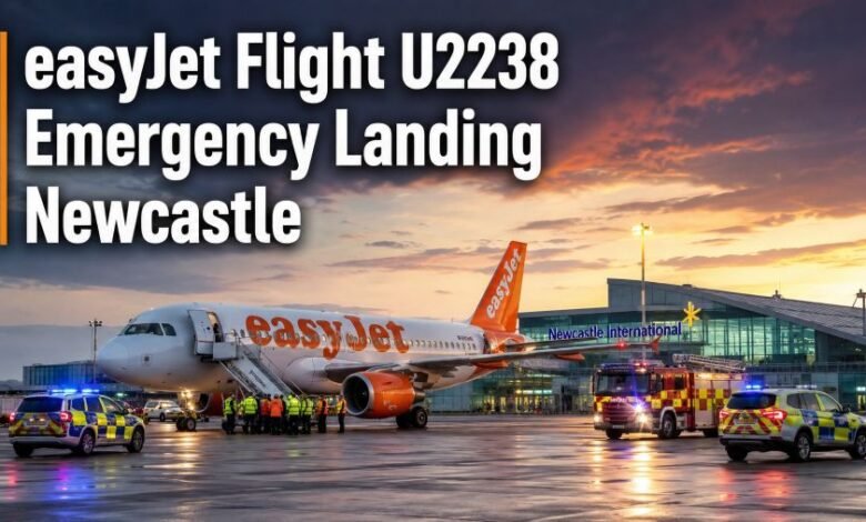 easyjet flight u2238 emergency landing newcastle